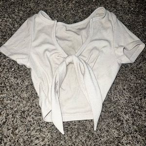 Tie Front Cutout Crop Top